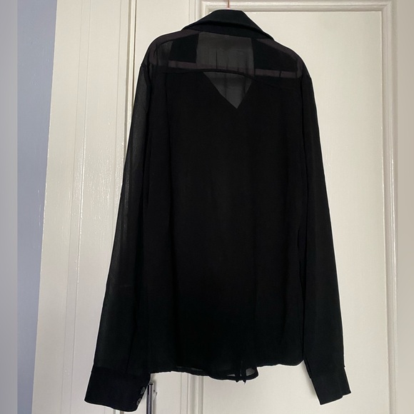 Basic chiffon button down shirt. Medium, black. Gently worn, great condition. - Picture 2 of 3